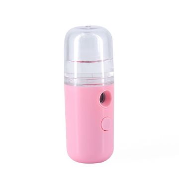 Mini umidificator cu ultrasunete, 4U®, USB, Umidificare, Dezinfectare, Nebulizare, hidratare faciala, Roz