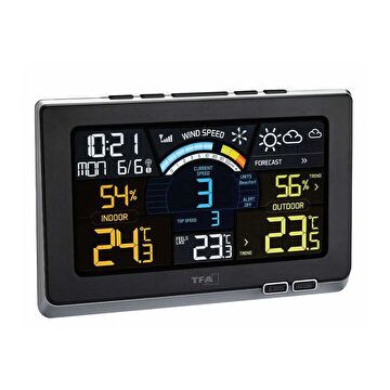 Statie meteo digitala Spring Breeze cu senzor extern wireless de temperatura, umiditate, viteza vant TFA 35.1140.01