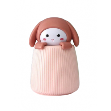 Umidificator camera copii Papa Rabbit, USB, 350 ml, roz