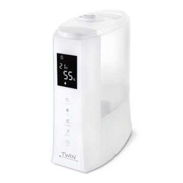 Umidificator cu ionizare si difuzor arome Twin Airbi, ecran LCD, 30 W, alb