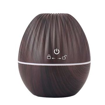 Umidificator SIKS® difuzor aromaterapie, purificator aer, lumini led, rezervor 130 ml, lemn inchis