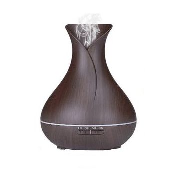 Umidificator SIKS® telecomanda, difuzor aromaterapie cu ultrasunete, culoare lemn inchis