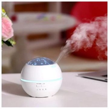 Umidificator SIKS® ultrasunete, proiectie lumini multicolore, difuzor aroma, alb