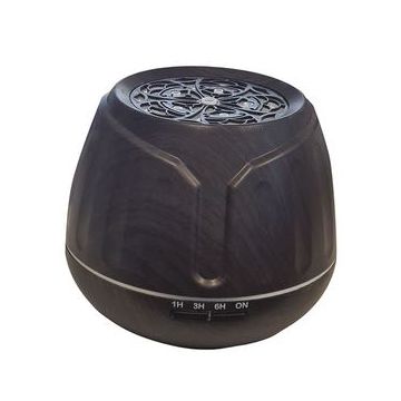 Difuzor aromaterapie SIKS®, 12W, 500ML, umidificator ulei esential, 24V, lemn inchis, lumina led