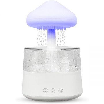 Dispozitiv 4 in 1 pentru Aromaterapie, Lampa 7 Culori Led, reglabile, 450 ml, Alb