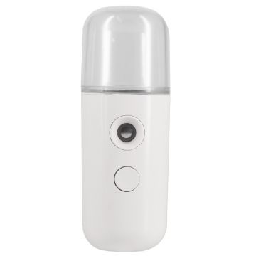 Mini umidificator cu ultrasunete, 4U®, USB, Umidificare, Dezinfectare, Nebulizare, hidratare faciala, Alb
