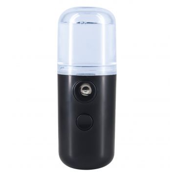 Mini umidificator cu ultrasunete, 4U®, USB, Umidificare, Dezinfectare, Nebulizare, hidratare faciala, Negru