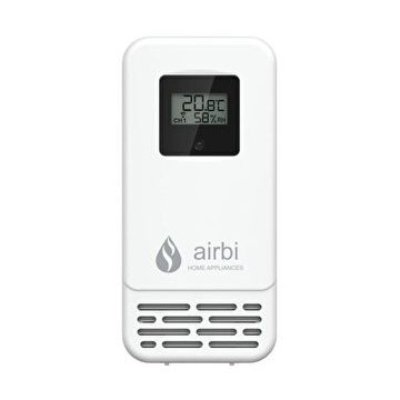 Senzor pentru temperatura si umiditate, afisaj LCD, alb, AirBi BI1010