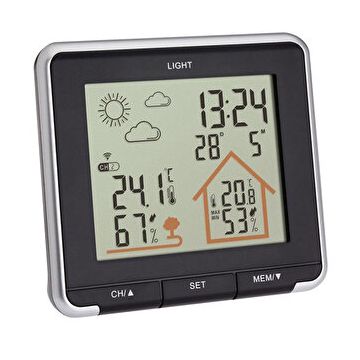 Statie meteo wireless LIFE TFA 35.1153.01, cu transmitator wireless extern inclus, neagra