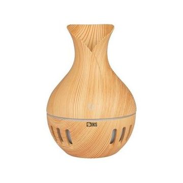 Umidificator Aromaterapie SIKS, Difuzor cu Ultrasunete si Culori Led, Lemn Deschis, 130ml