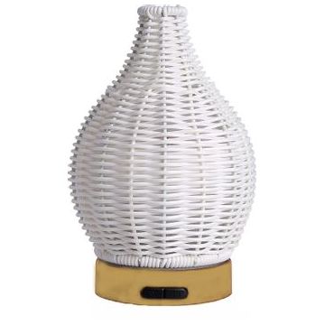 Umidificator aromaterapie SIKS® ultrasonic, difuzor de aroma 200 ml, cu telecomanda, alb