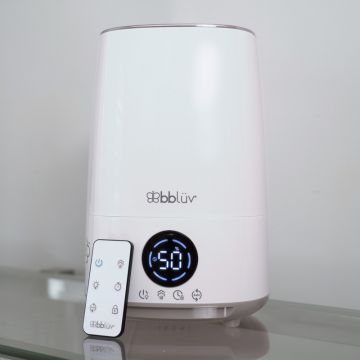 Umidificator cu ultrasunete si purificator aer 4In1 Umido cu panou de control digital si telecomanda Alb