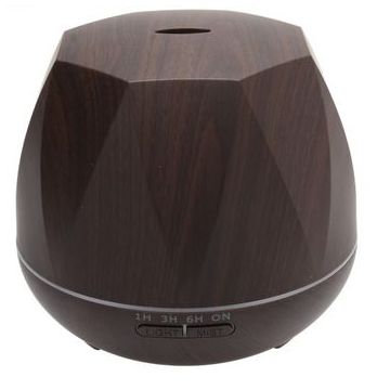 Umidificator cu ultrasunete SIKS®, difuzor aromaterapie, lumini led 7 culori, model diamant, 550 ml, lemn (5949319066220)