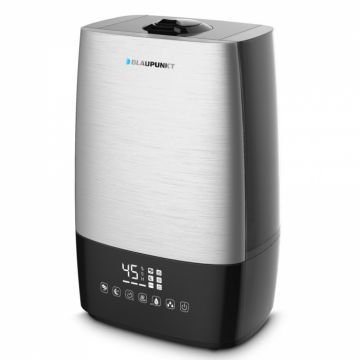 Umidificator de aer Blaupunkt AHS801, Rezervor 5 l, 400ml h, display LCD, Argintiu Negru