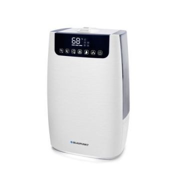 Umidificator de aer Blaupunkt , Filtru Hepa13, functie de aromatizare a aerului, ionizator integrat, cartus de demineralizare, functionaresSilentioasa, alb