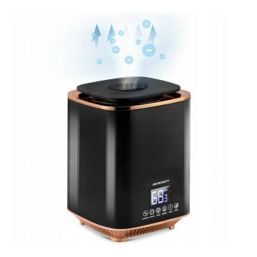 Umidificator de aer inteligent, ultrasonic, Berdsen, Premium, cu higrostat, higrometru, temporizator, filtru detartaj, ionizare, antivirusi, antibacterii, Negru