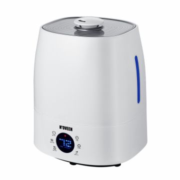 Umidificator de Aer Noveen, UH1800 X-LINE, Aer rece cald, Rezervor 5l, Ionizare, Filtru antibacterian, Alb