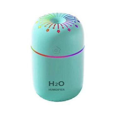 Umidificator Model 2085 SIKS, Difuzor de Aroma, Model Stele, 300 ml, Albastru