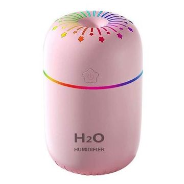 Umidificator Model 2085 SIKS, Difuzor de Aroma, Model Stele, 300 ml, Roz
