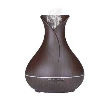 Umidificator SIKS® cu ultrasunete, aromaterapie, purificator aer, difuzor, rezervor 400ml, lemn inchis (optimus) (5949319056474)