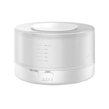 Umidificator SIKS® difuzor aroma, telecomanda, lumini led, 500 ml, alb