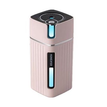 Umidificator SIKS® difuzor aroma, ultrasunete, silentios, forma cub, potrivit pentru masina, birou, casa, roz