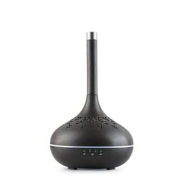 Umidificator SIKS® din lemn, difuzor aromaterapie cu ultrasunete si lumini led, inalt, cu model, (5949319040855)