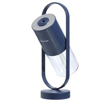 Umidificator SIKS® purificator aer, ultrasunete, lumini led colorate, rotatie 360 grade, 200 ml, albastru inchis