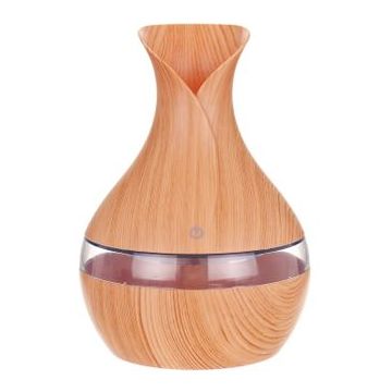 Umidificator ultrasunete SIKS® difuzor aromaterapie, rezervor 300 ml, birou, casa, lemn deschis