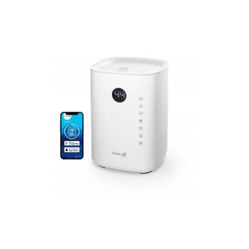 Resigilat - Umidificator si purificator Clean Air Optima CA604W Smart, WiFi, Difuzor de arome, Lampa UV-C, Ionizare, Display, Ti