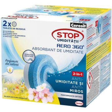 Rezerva Absorbant Umiditate Ceresit Aero 360, Flori Salbatice, 2 Bucati, 450 g