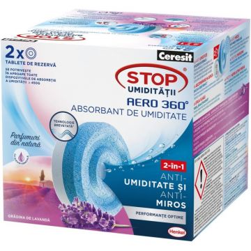 Rezerva Absorbant Umiditate Ceresit Aero 360, Lavanda, 2 Bucati, 450 g